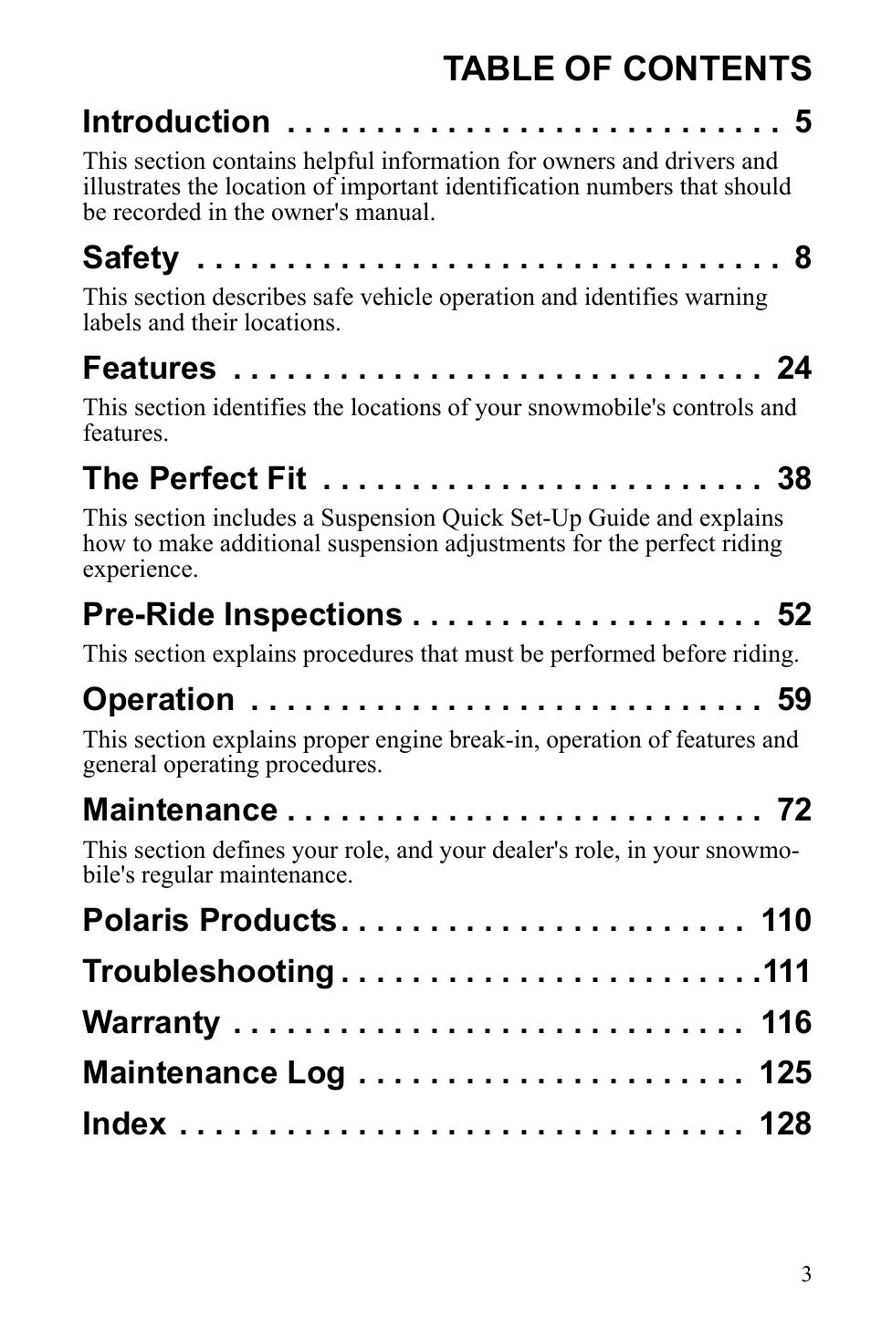 Polaris 600 RUSH User Manual | Page 7 / 134