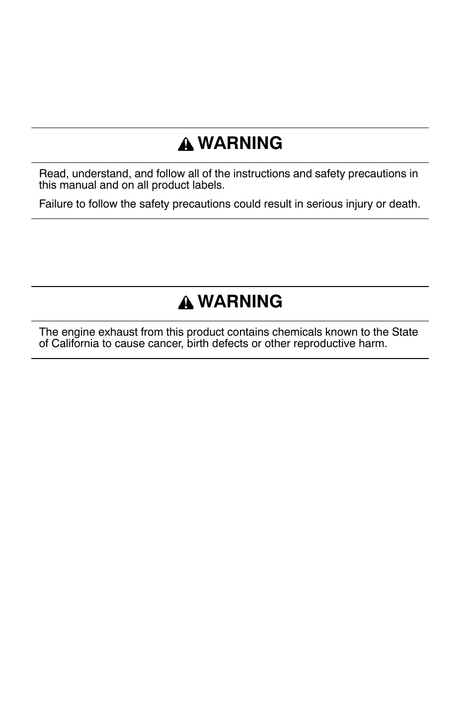 Warning | Polaris 600 HO IQ Touring CFI User Manual | Page 3 / 155