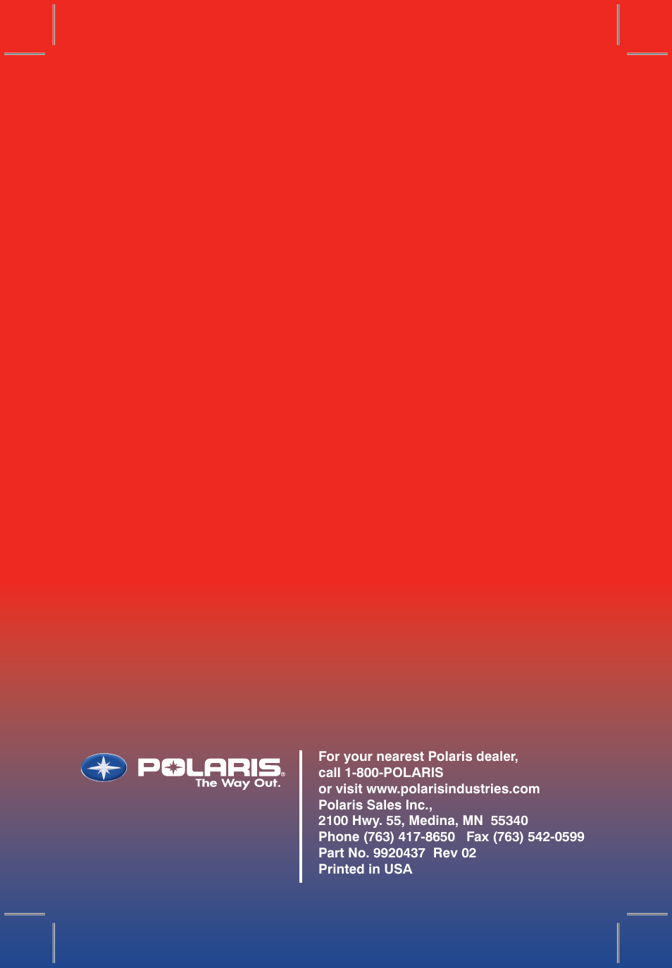 Polaris 500 XC SP User Manual | Page 2 / 148