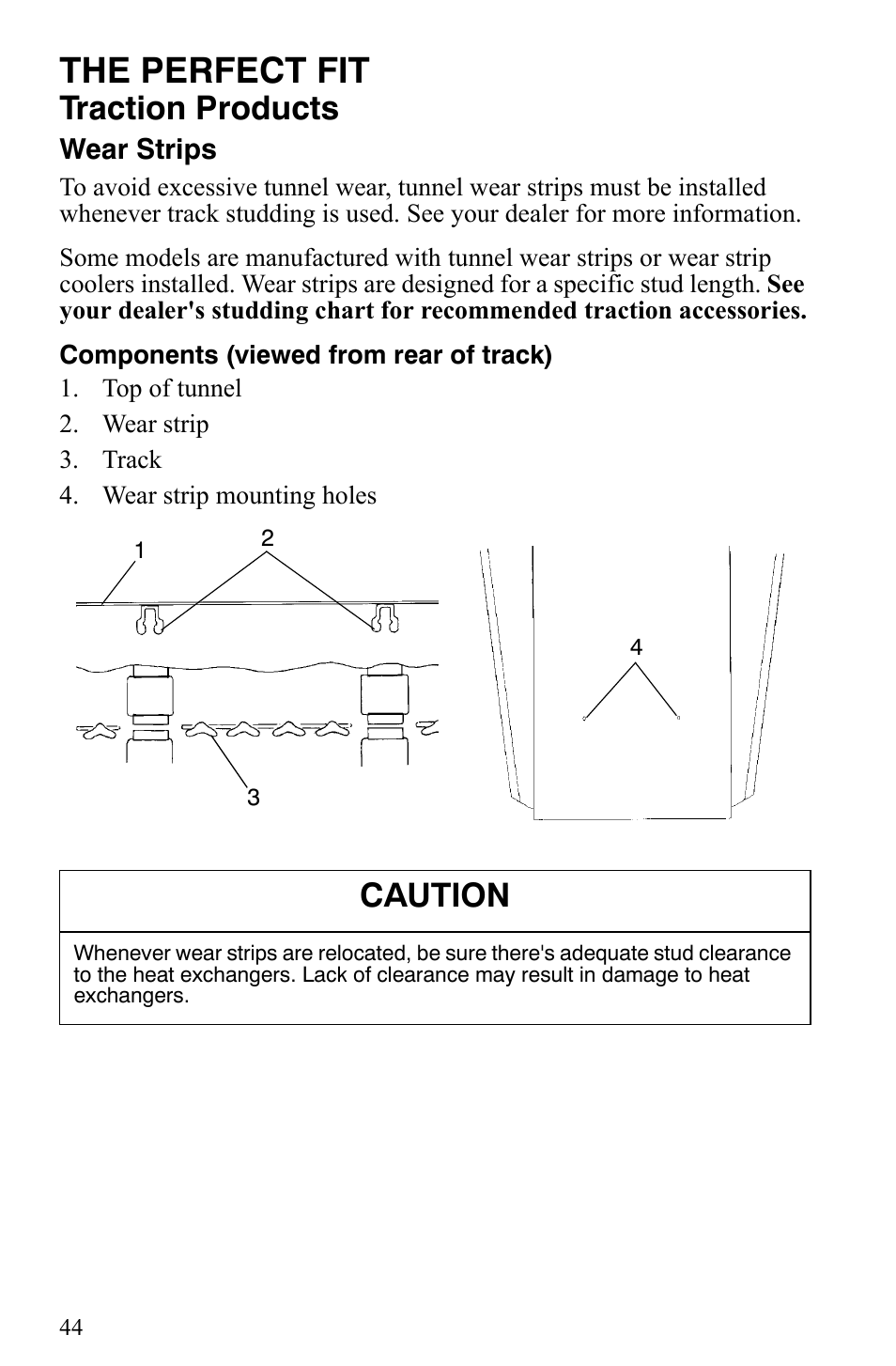The perfect fit, Traction products, Caution | Polaris 500 XC SP User Manual | Page 47 / 148