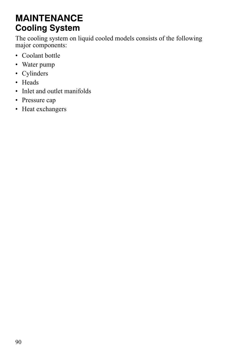 Maintenance, Cooling system | Polaris 500 XC SP User Manual | Page 93 / 148