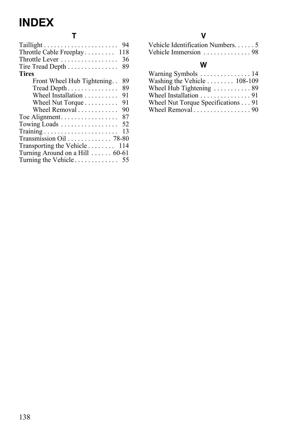 Index | Polaris Hawkeye 9920787 User Manual | Page 141 / 141