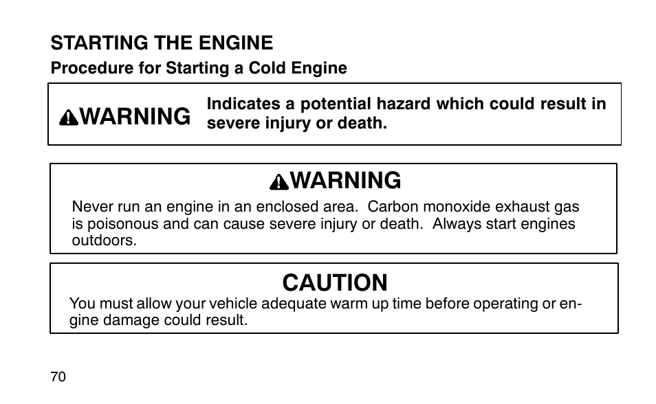 Warning, Caution | Polaris Sportsman 90 User Manual | Page 106 / 220