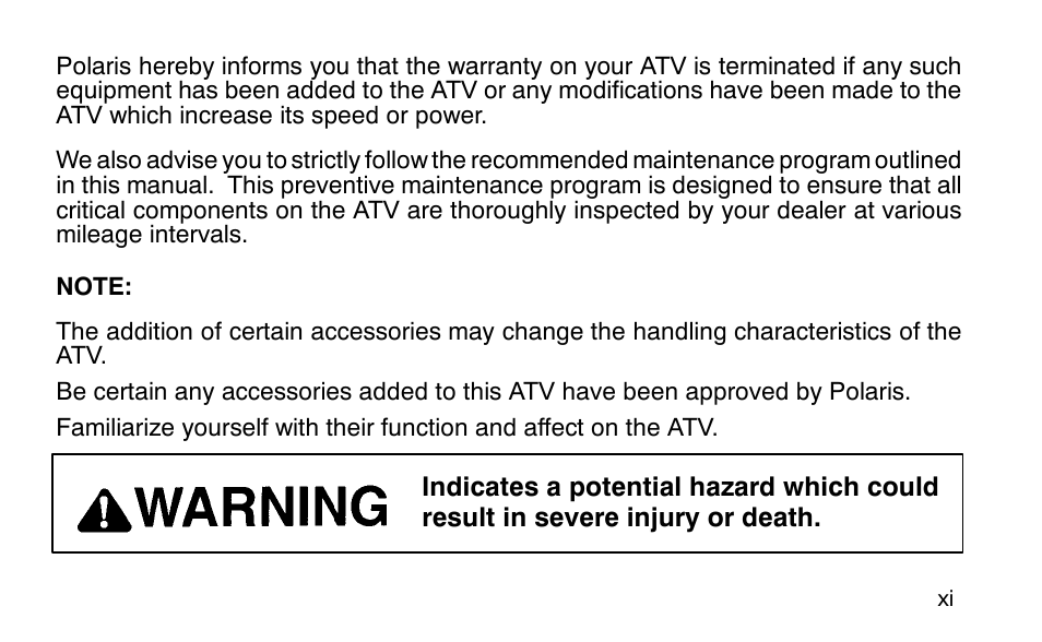 Polaris Sportsman 90 User Manual | Page 14 / 220
