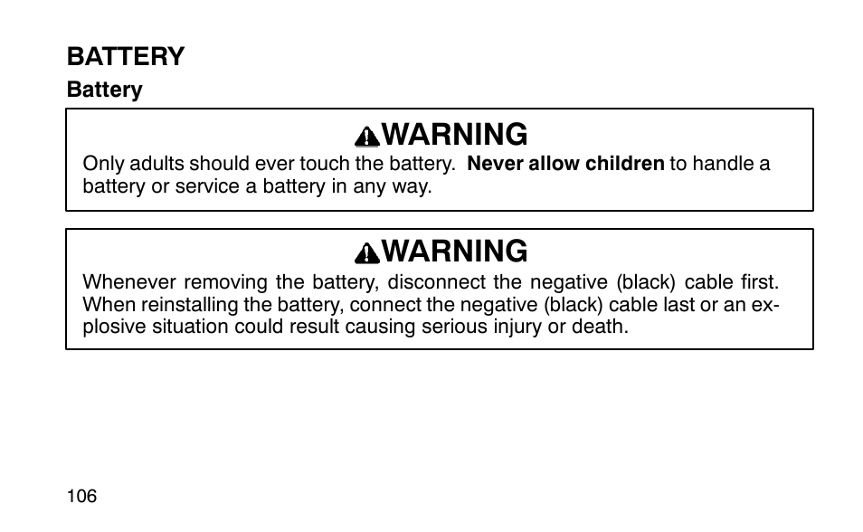 Warning | Polaris Sportsman 90 User Manual | Page 142 / 220