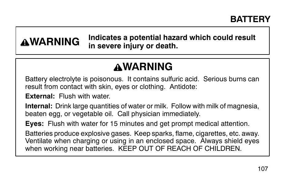 Warning | Polaris Sportsman 90 User Manual | Page 143 / 220