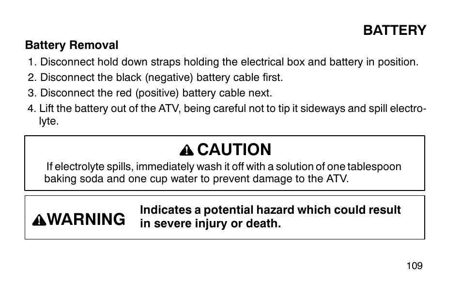 Warning, Caution | Polaris Sportsman 90 User Manual | Page 145 / 220