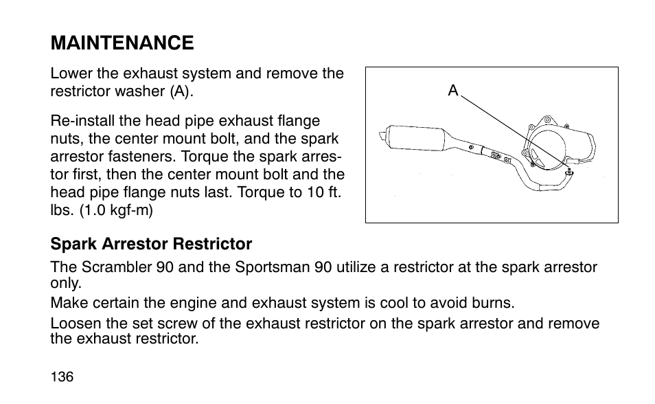 Maintenance | Polaris Sportsman 90 User Manual | Page 172 / 220