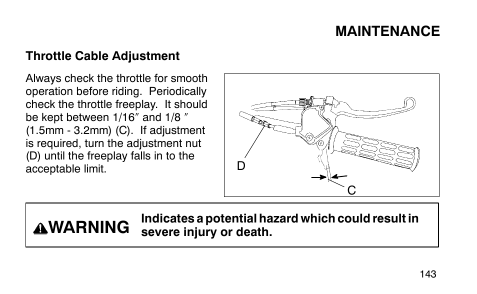 Warning, Maintenance | Polaris Sportsman 90 User Manual | Page 179 / 220
