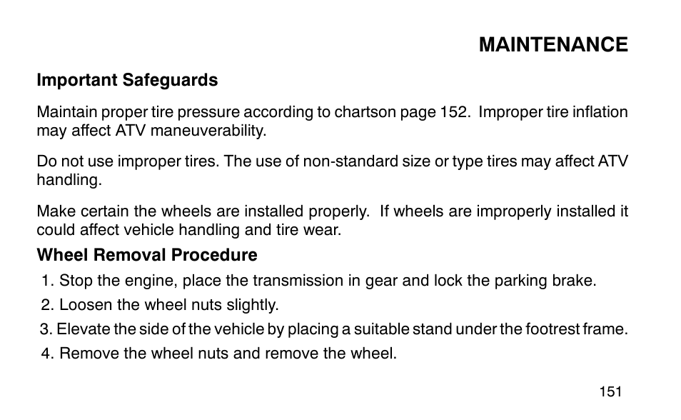 Maintenance | Polaris Sportsman 90 User Manual | Page 187 / 220