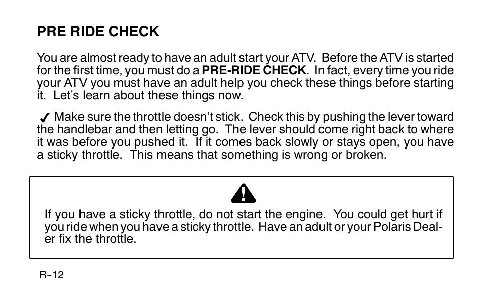 Polaris Sportsman 90 User Manual | Page 28 / 220
