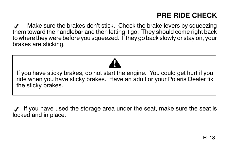 Polaris Sportsman 90 User Manual | Page 29 / 220