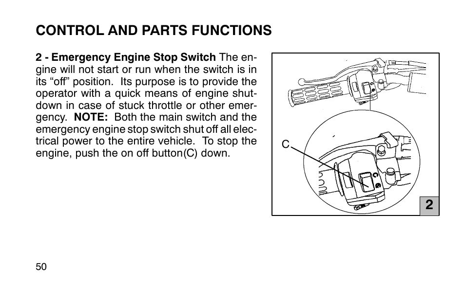 Control and parts functions | Polaris Sportsman 90 User Manual | Page 86 / 220