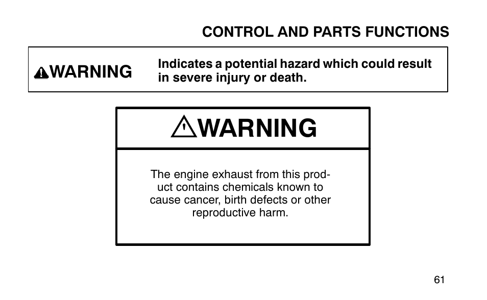 Warning | Polaris Sportsman 90 User Manual | Page 97 / 220