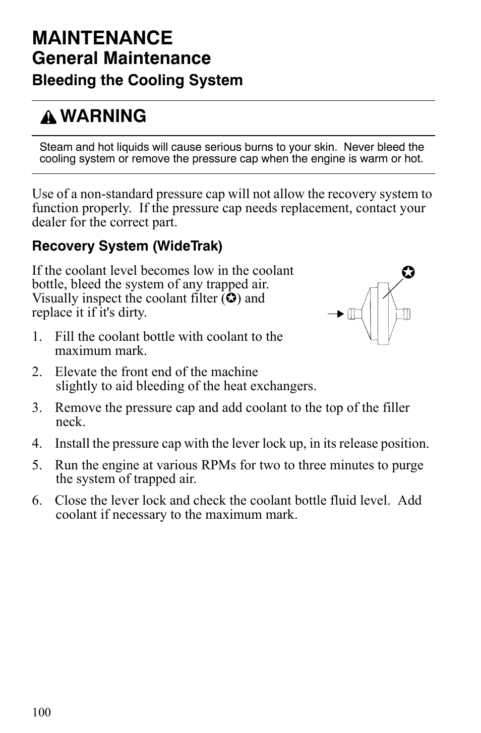 Maintenance, General maintenance, Warning | Polaris Indy 340 Touring User Manual | Page 103 / 159