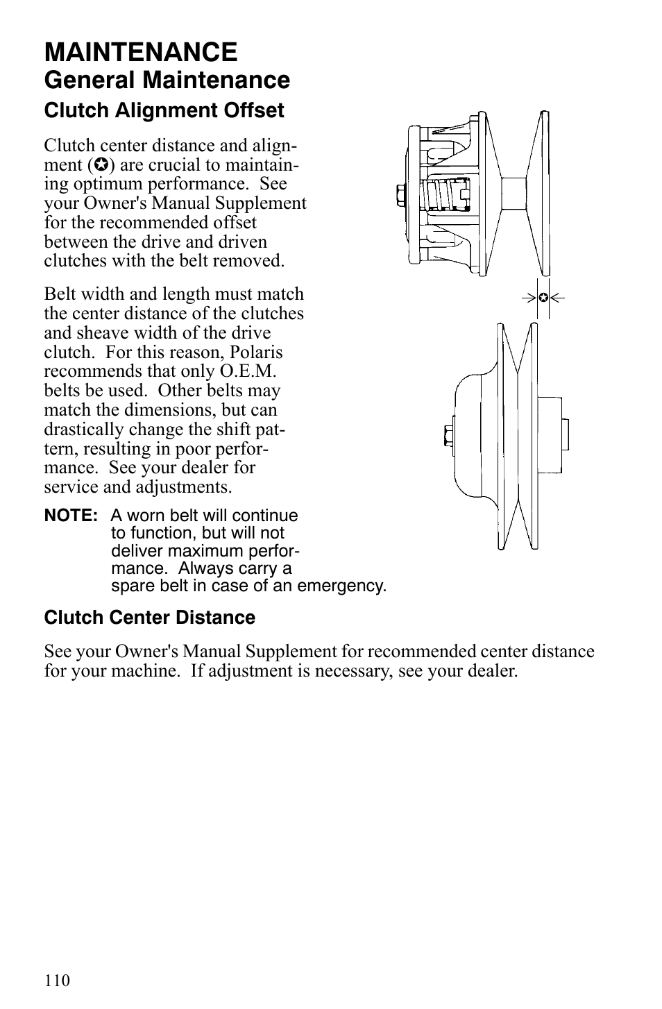 Maintenance, General maintenance | Polaris Indy 340 Touring User Manual | Page 113 / 159