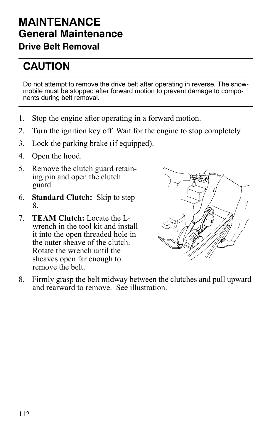 Maintenance, General maintenance, Caution | Polaris Indy 340 Touring User Manual | Page 115 / 159