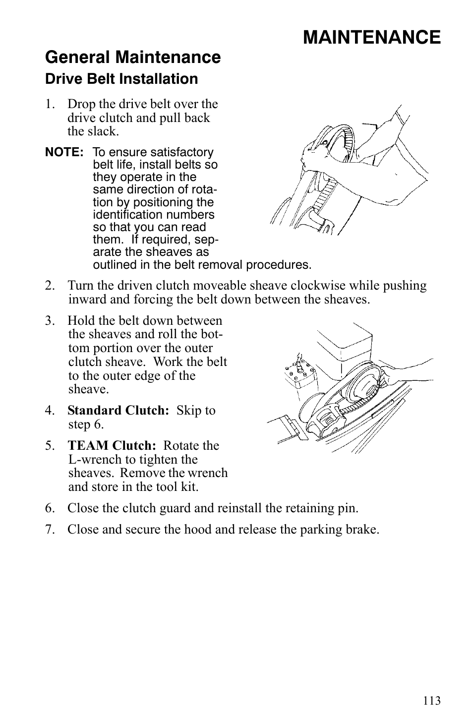 Maintenance, General maintenance | Polaris Indy 340 Touring User Manual | Page 116 / 159