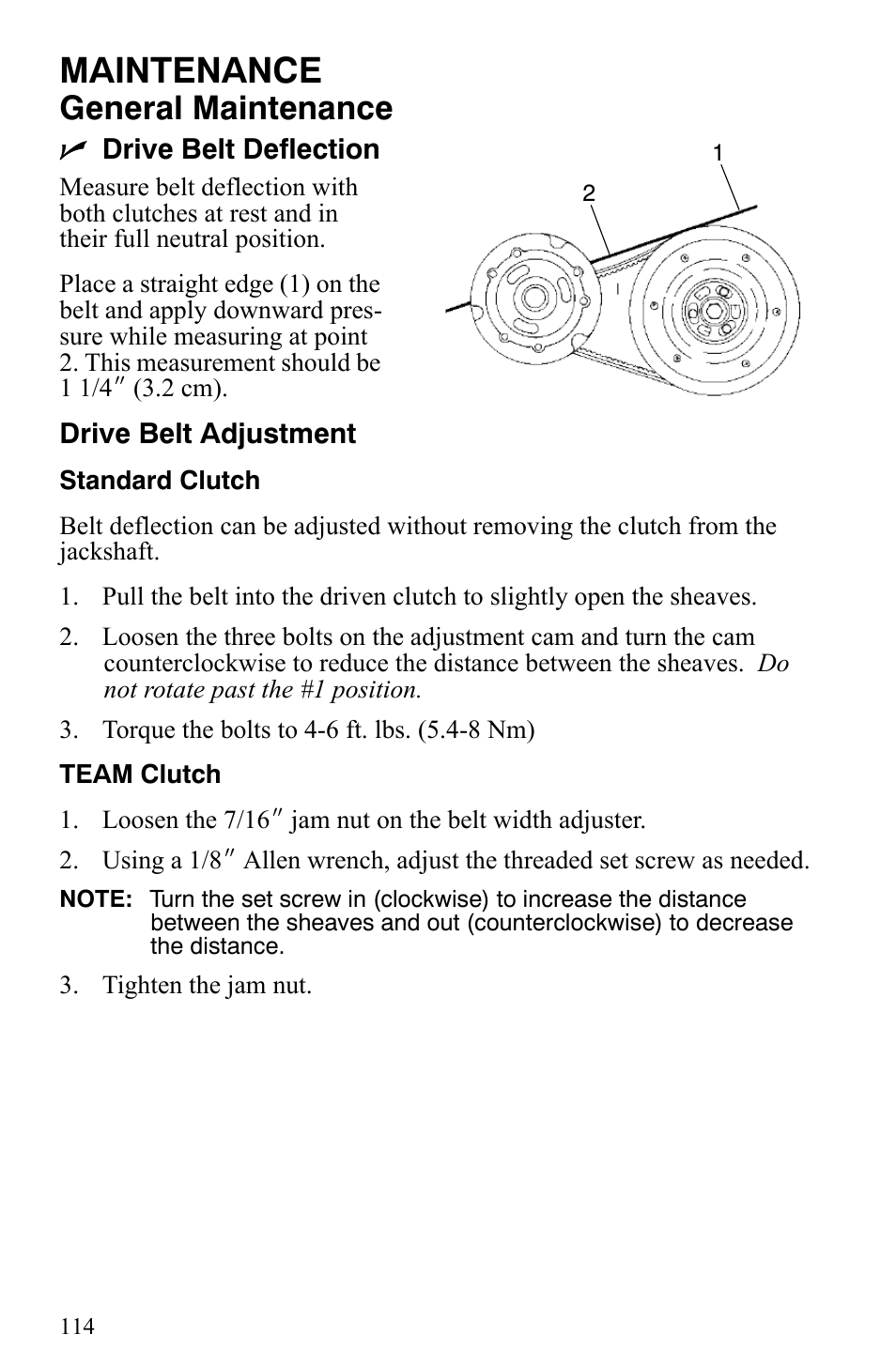 Maintenance, General maintenance | Polaris Indy 340 Touring User Manual | Page 117 / 159