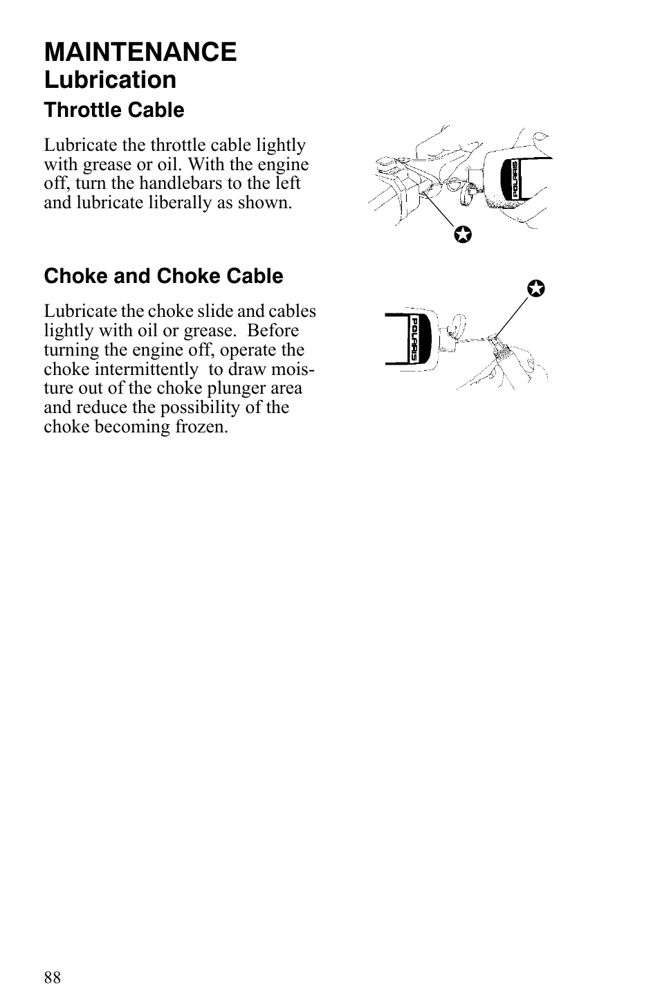 Maintenance, Lubrication | Polaris Indy 340 Touring User Manual | Page 91 / 159