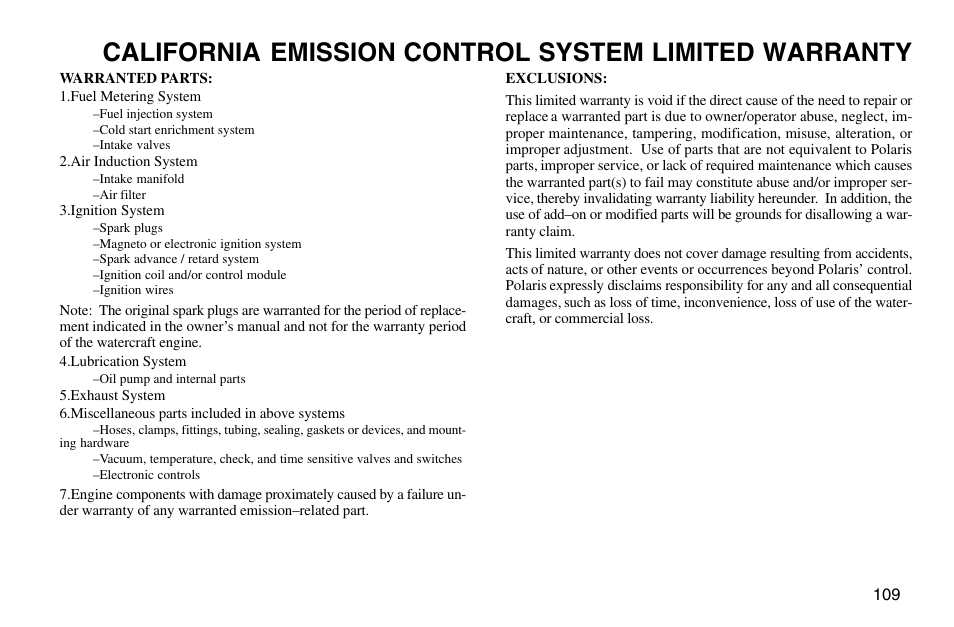 Polaris 2003 MSX User Manual | Page 111 / 114