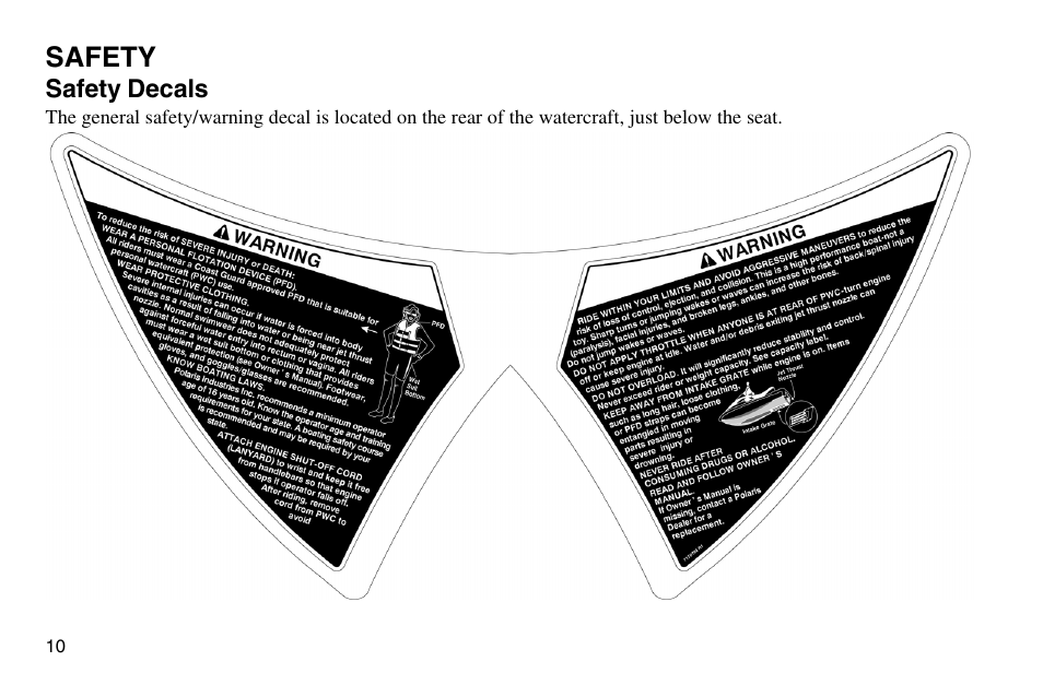 Safety | Polaris 2003 MSX User Manual | Page 12 / 114