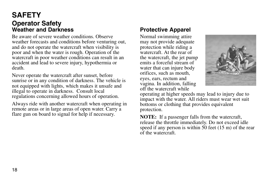 Safety | Polaris 2003 MSX User Manual | Page 20 / 114