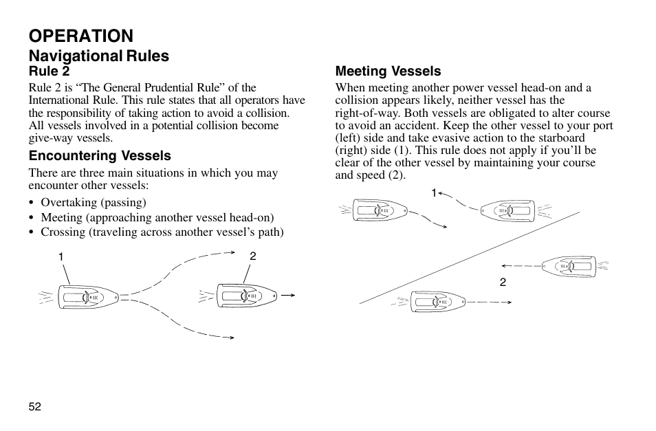 Operation, Navigational rules | Polaris 2003 MSX User Manual | Page 54 / 114