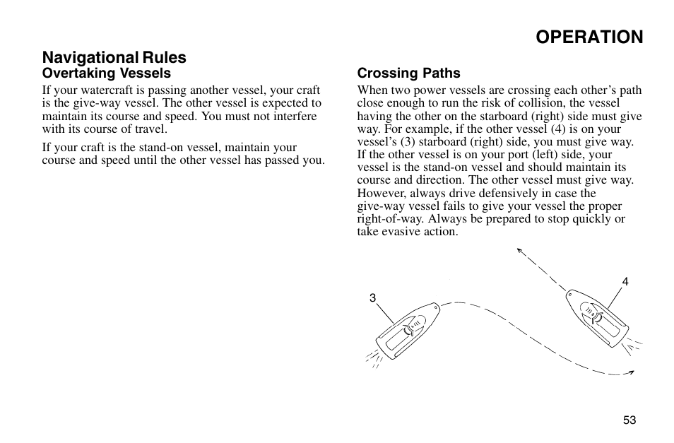 Operation, Navigational rules | Polaris 2003 MSX User Manual | Page 55 / 114