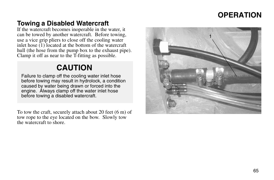Caution, Operation | Polaris 2003 MSX User Manual | Page 67 / 114