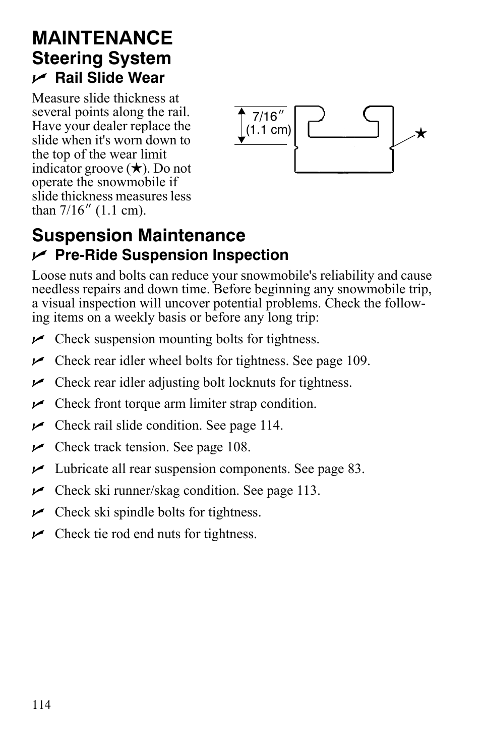 Maintenance, Steering system, Suspension maintenance | Polaris 600 LX User Manual | Page 117 / 141