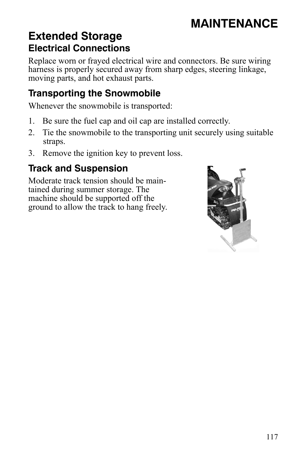 Maintenance, Extended storage | Polaris 600 LX User Manual | Page 120 / 141