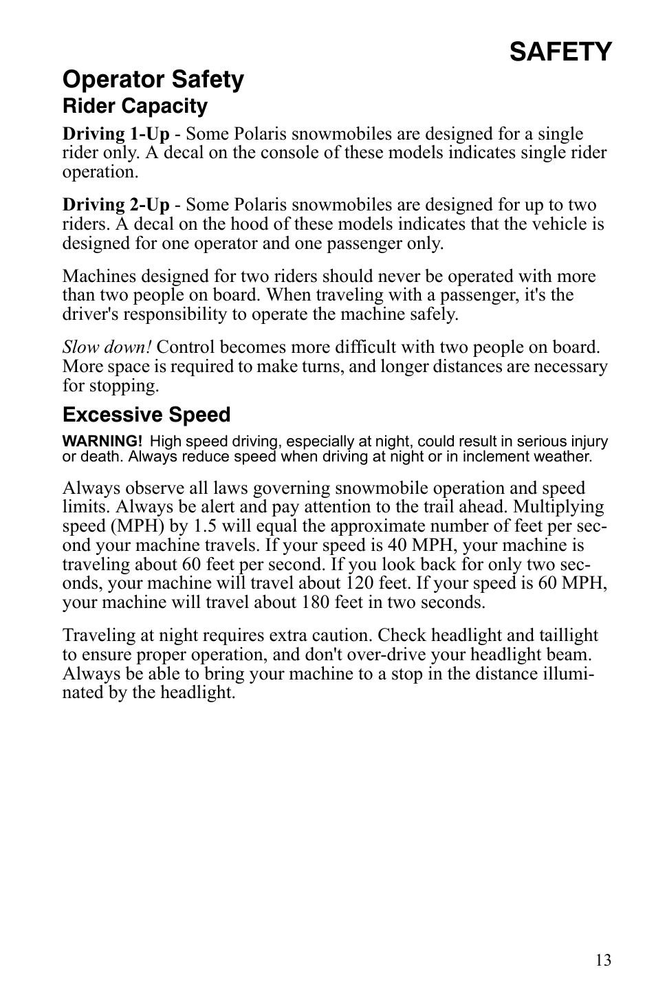 Safety, Operator safety | Polaris 600 LX User Manual | Page 16 / 141