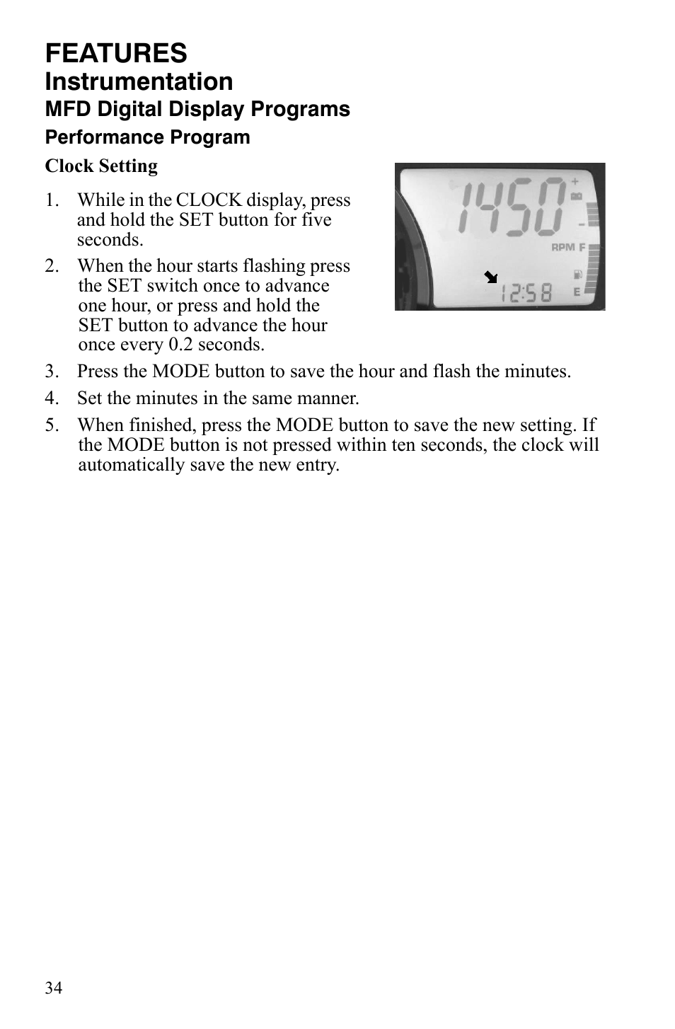 Features, Instrumentation | Polaris 600 LX User Manual | Page 37 / 141