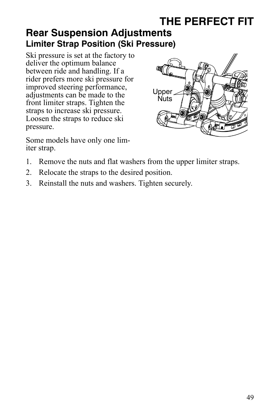 The perfect fit, Rear suspension adjustments | Polaris 600 LX User Manual | Page 52 / 141