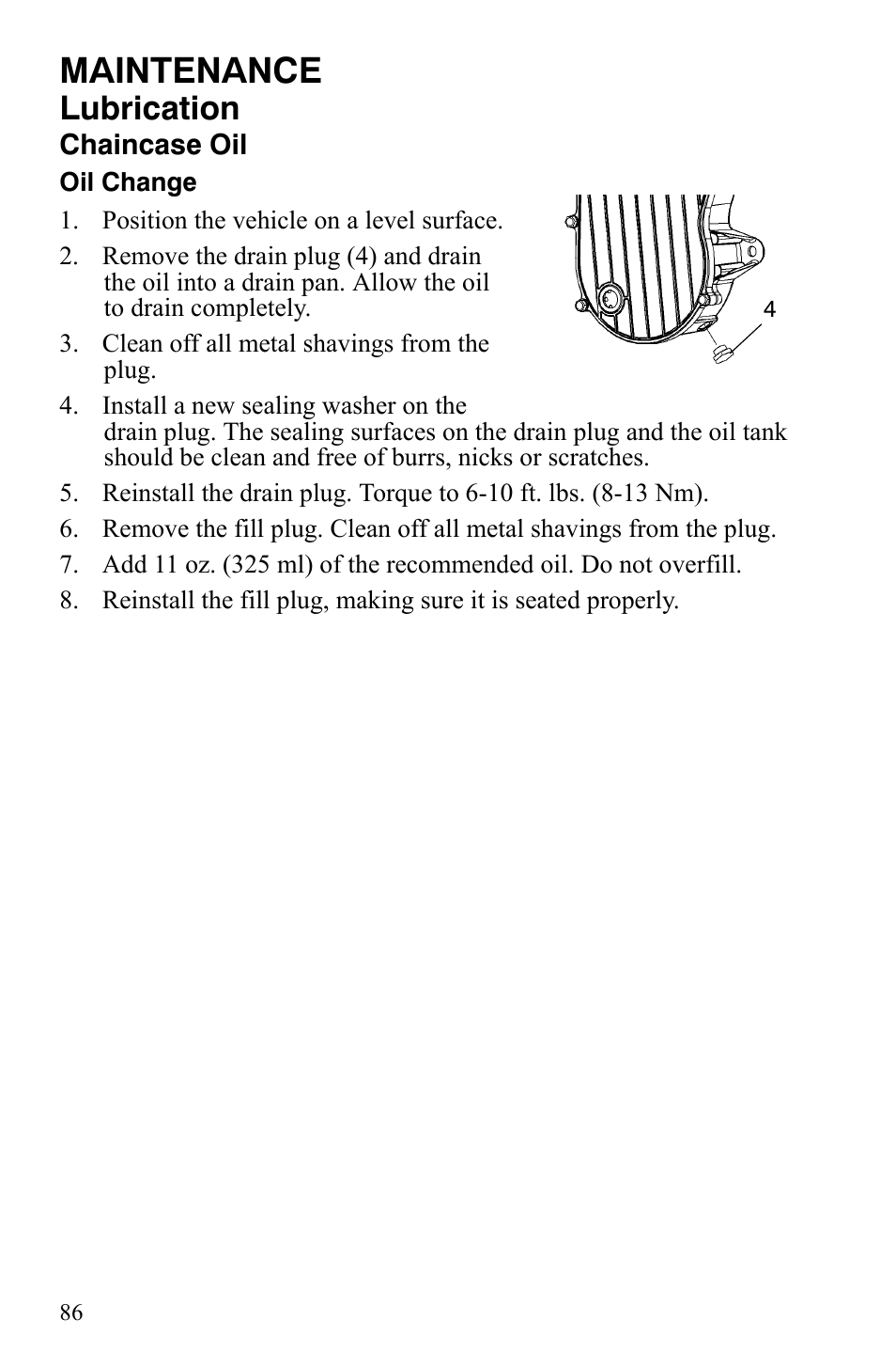 Maintenance, Lubrication | Polaris 600 LX User Manual | Page 89 / 141