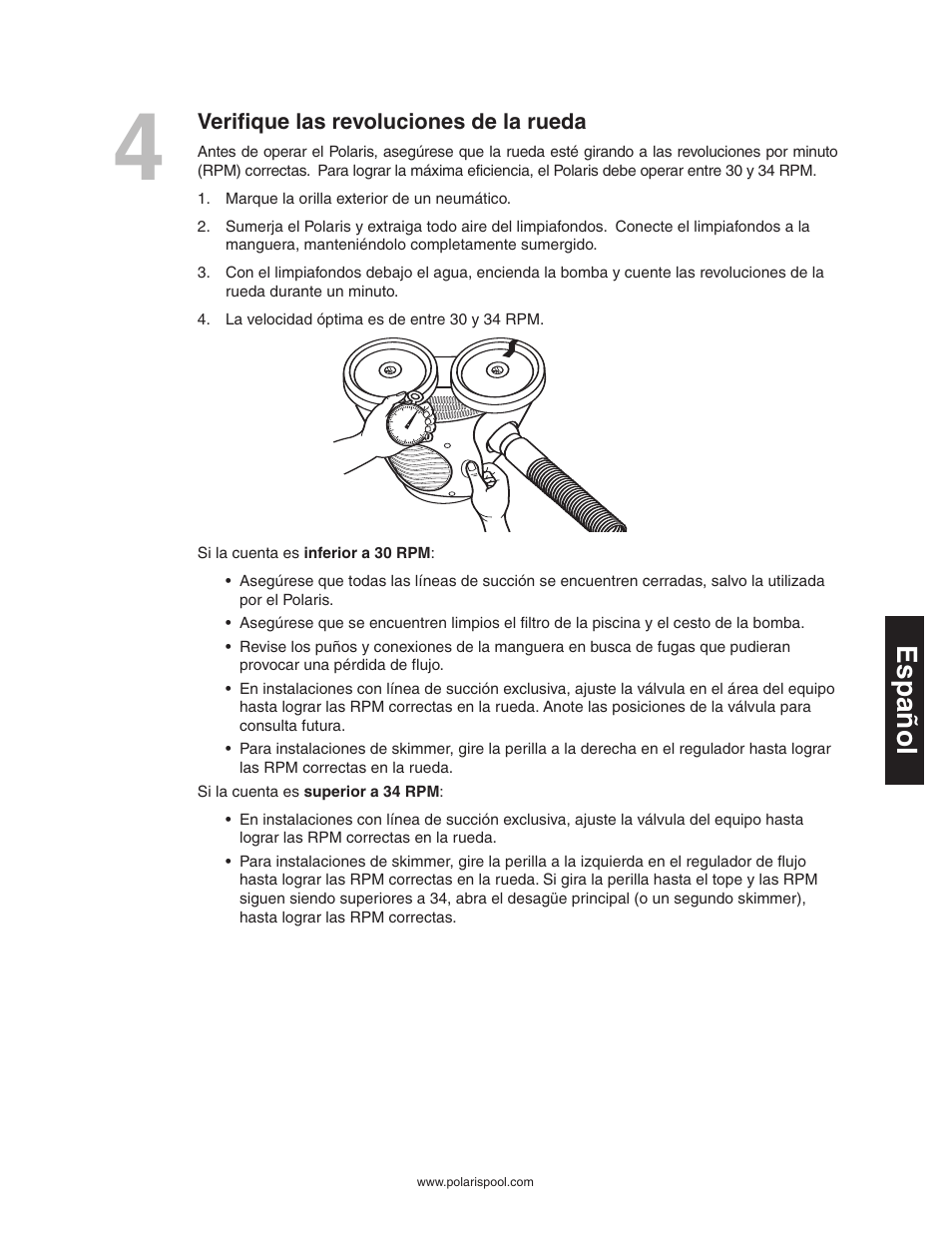 Español | Polaris 340 User Manual | Page 37 / 64