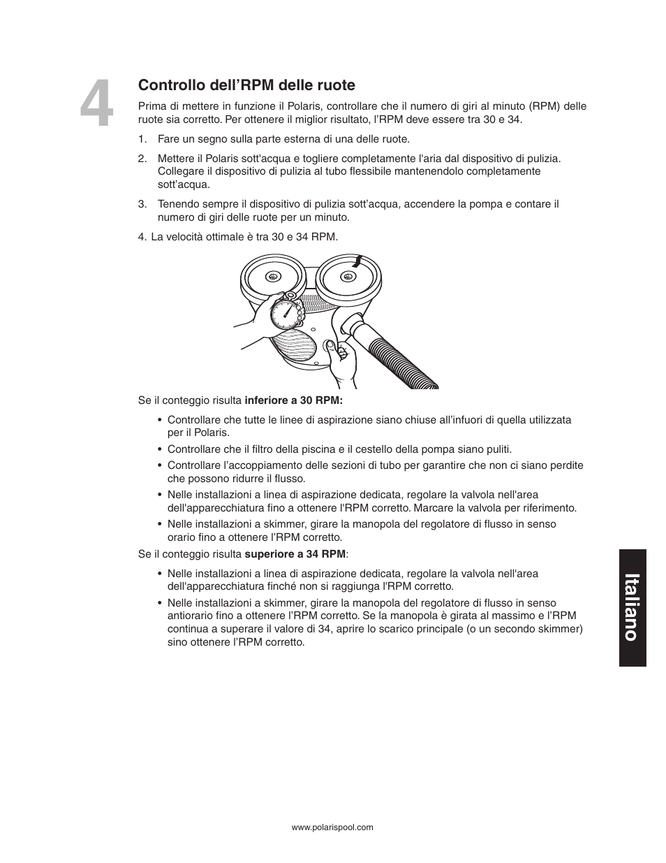 Italiano | Polaris 340 User Manual | Page 47 / 64
