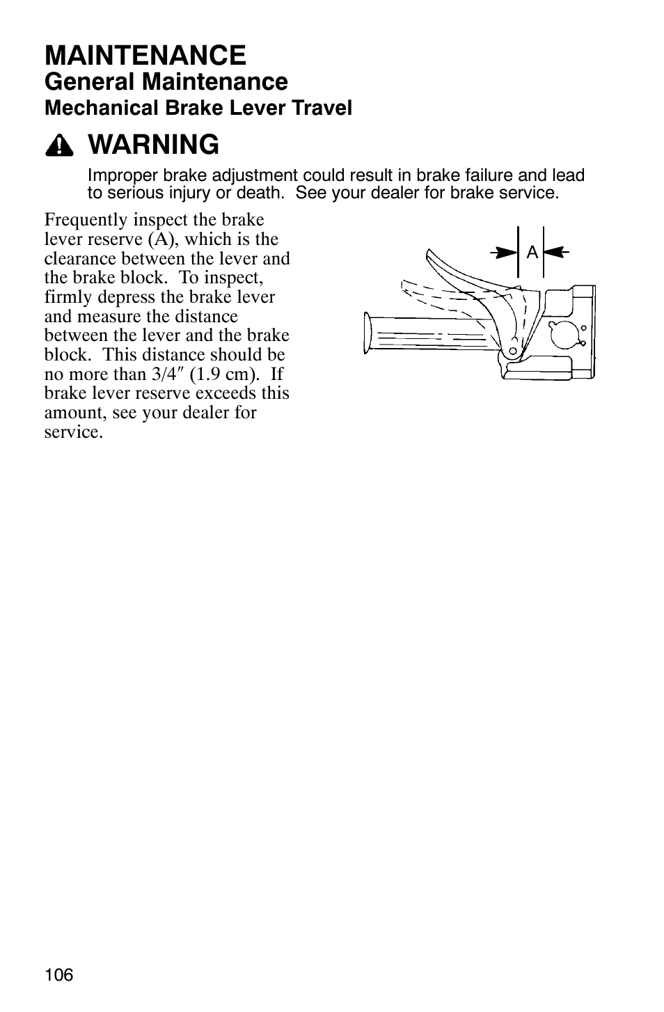 Maintenance, Warning, General maintenance | Polaris 9919078 User Manual | Page 109 / 150