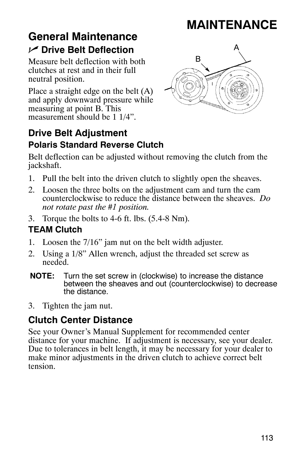 Maintenance, General maintenance n | Polaris 9919078 User Manual | Page 116 / 150