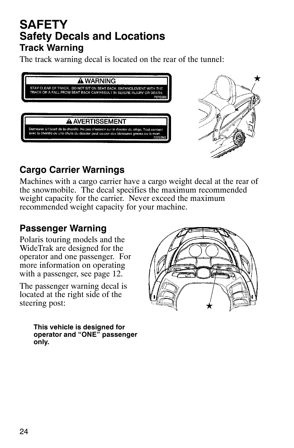 Safety, Safety decals and locations | Polaris 9919078 User Manual | Page 27 / 150