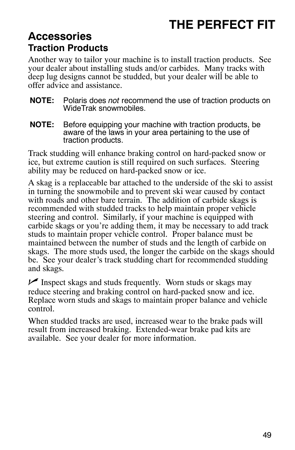 The perfect fit, Accessories | Polaris 9919078 User Manual | Page 52 / 150