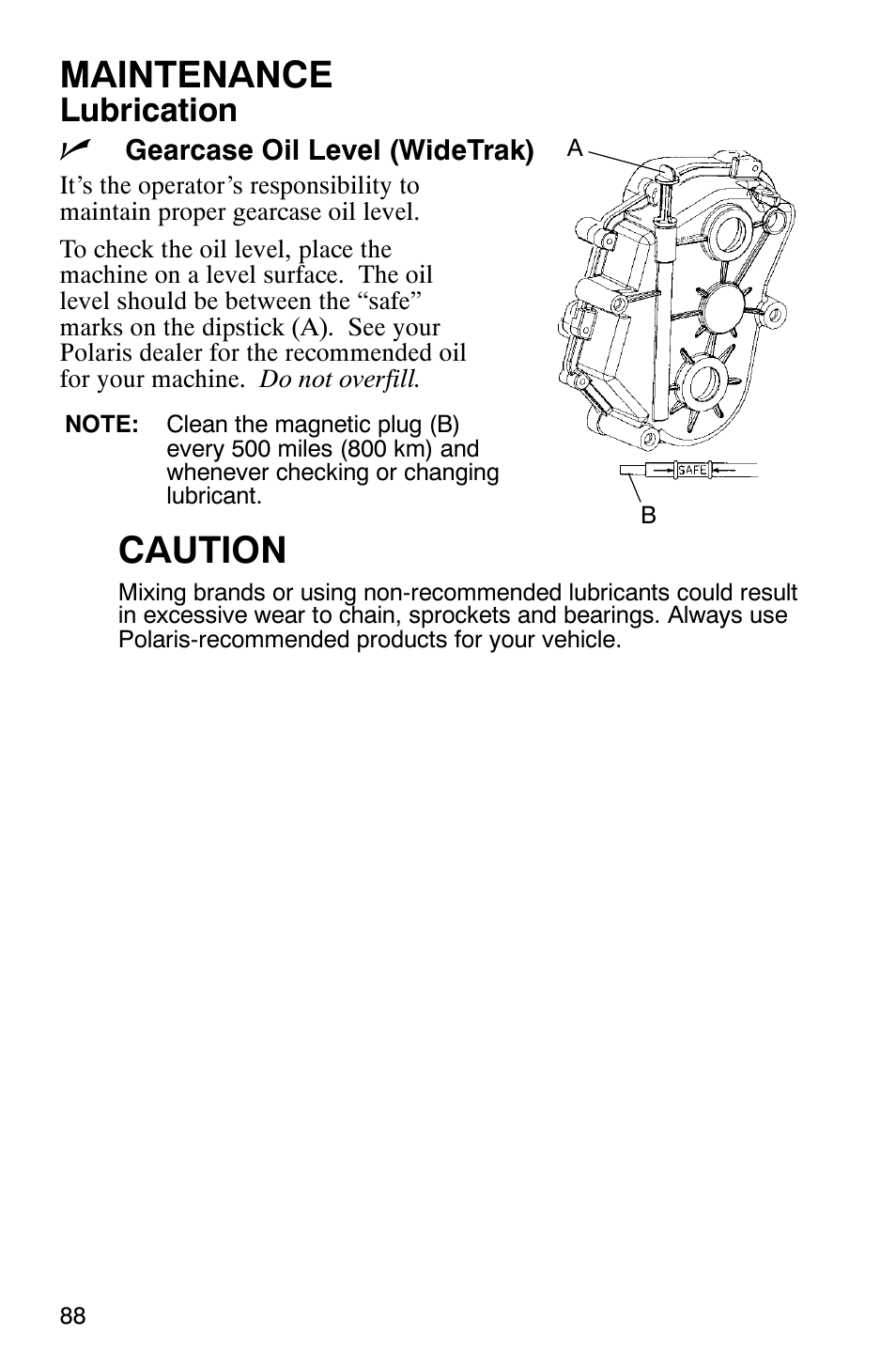 Maintenance, Caution, Lubrication n | Polaris 9919078 User Manual | Page 91 / 150