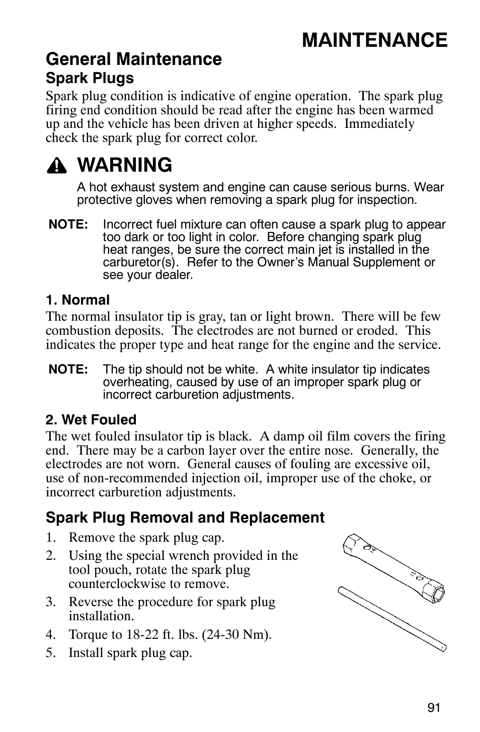 Maintenance, Warning, General maintenance | Polaris 9919078 User Manual | Page 94 / 150