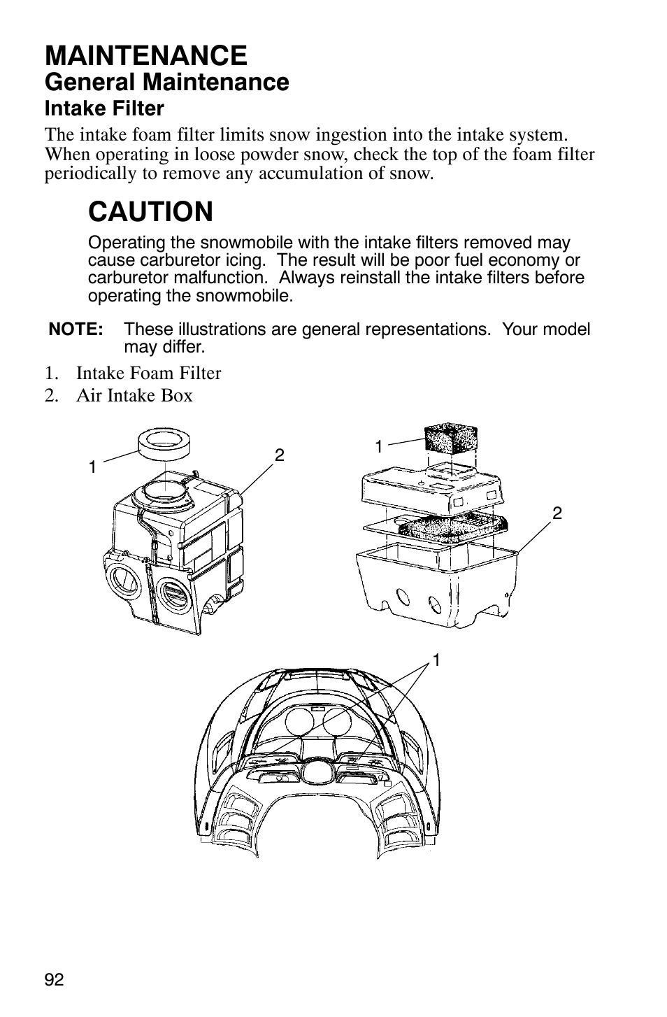 Maintenance, Caution, General maintenance | Polaris 9919078 User Manual | Page 95 / 150