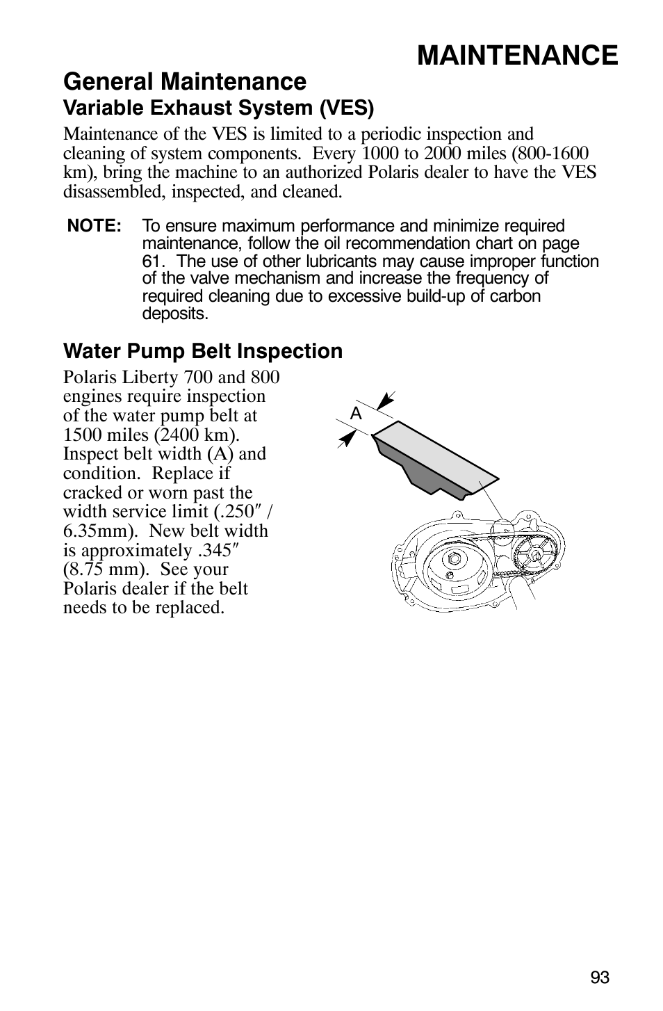 Maintenance, General maintenance | Polaris 9919078 User Manual | Page 96 / 150