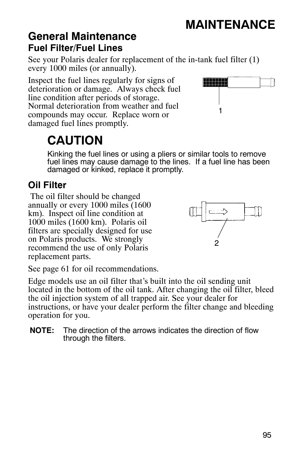 Maintenance, Caution, General maintenance | Polaris 9919078 User Manual | Page 98 / 150