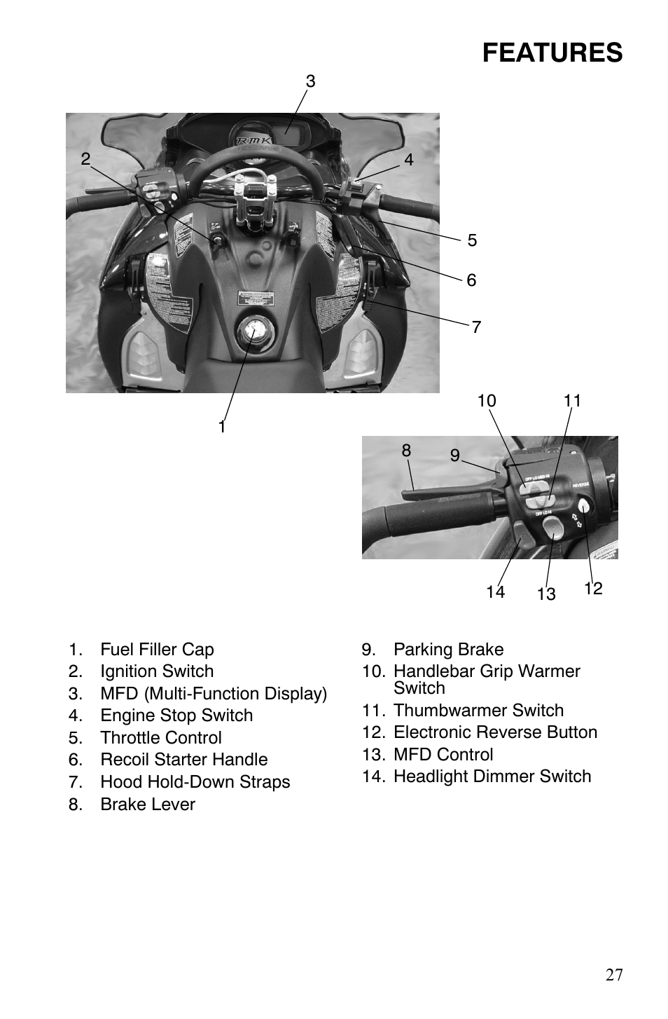 Features | Polaris 600 HO RMK 155 User Manual | Page 30 / 135