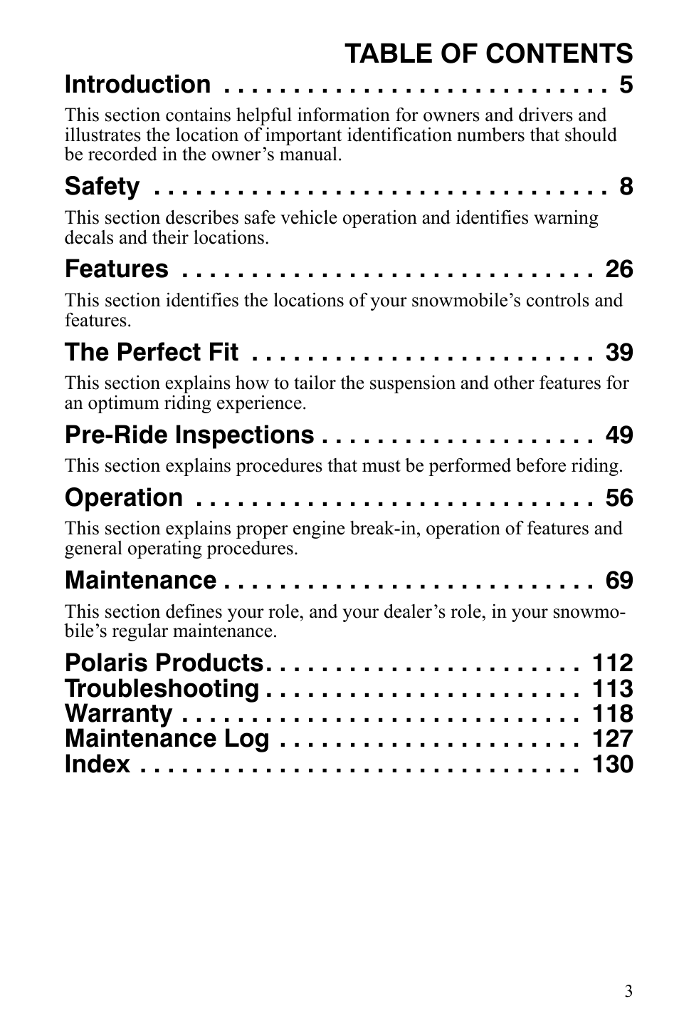 Polaris 600 HO RMK 155 User Manual | Page 6 / 135