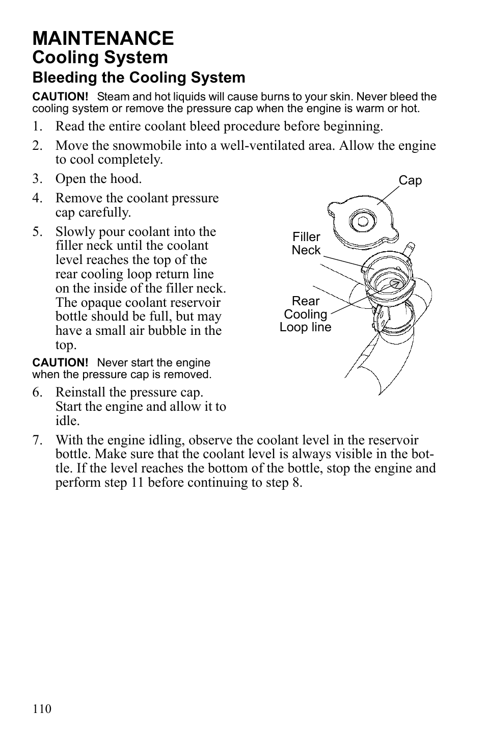 Maintenance, Cooling system | Polaris IQ Turbo Dragon User Manual | Page 113 / 159